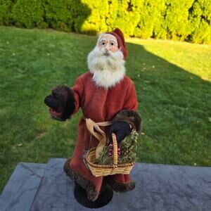 Artisan Made Vintage Santa Father Christmas Signed Fur Beard and Trim Possibly